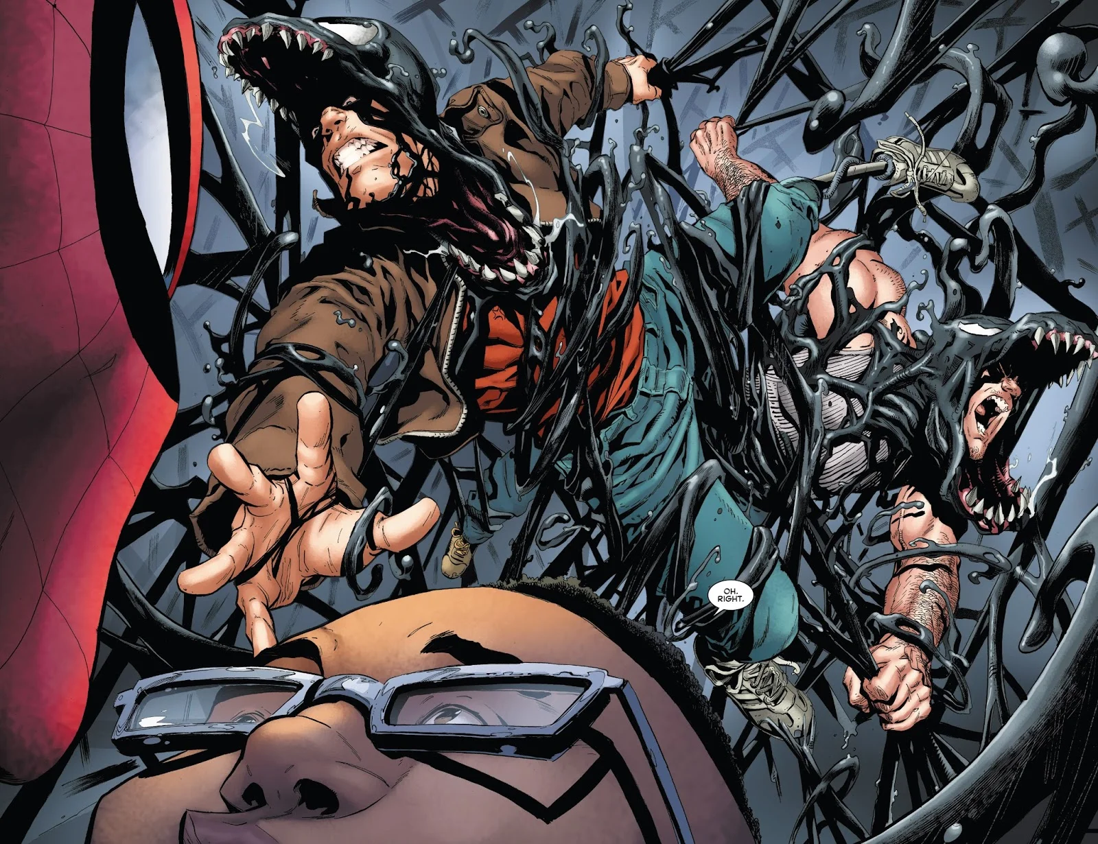 17 января закончился кроссовер Venom Inc., на страницах которого собралась довольно неожиданная команда из бывших владельцев симбиота Венома. Питер Паркер, Эдди Брок и Флэш Томпсон объединились, чтобы остановить Ли Прайса, похитившего симбиота у протеже Томпсона. О том, стоит ли читать этот комикс, мы расскажем в этой статье.