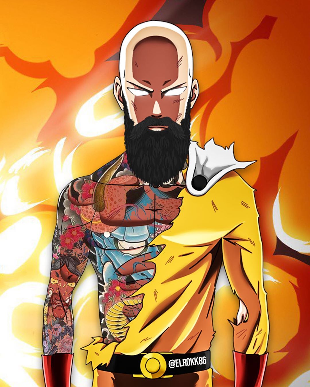 Дизайнер добавляет принцессам Disney татуировки, а супергероям еще и бороды - фото 4