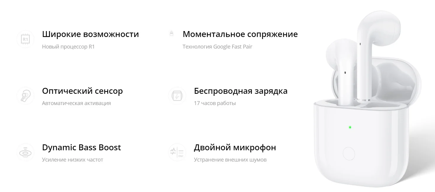В России выходит еще один бюджетный клон Airpods — TWS-наушники Realme Buds Air за 4990 рублей - фото 1