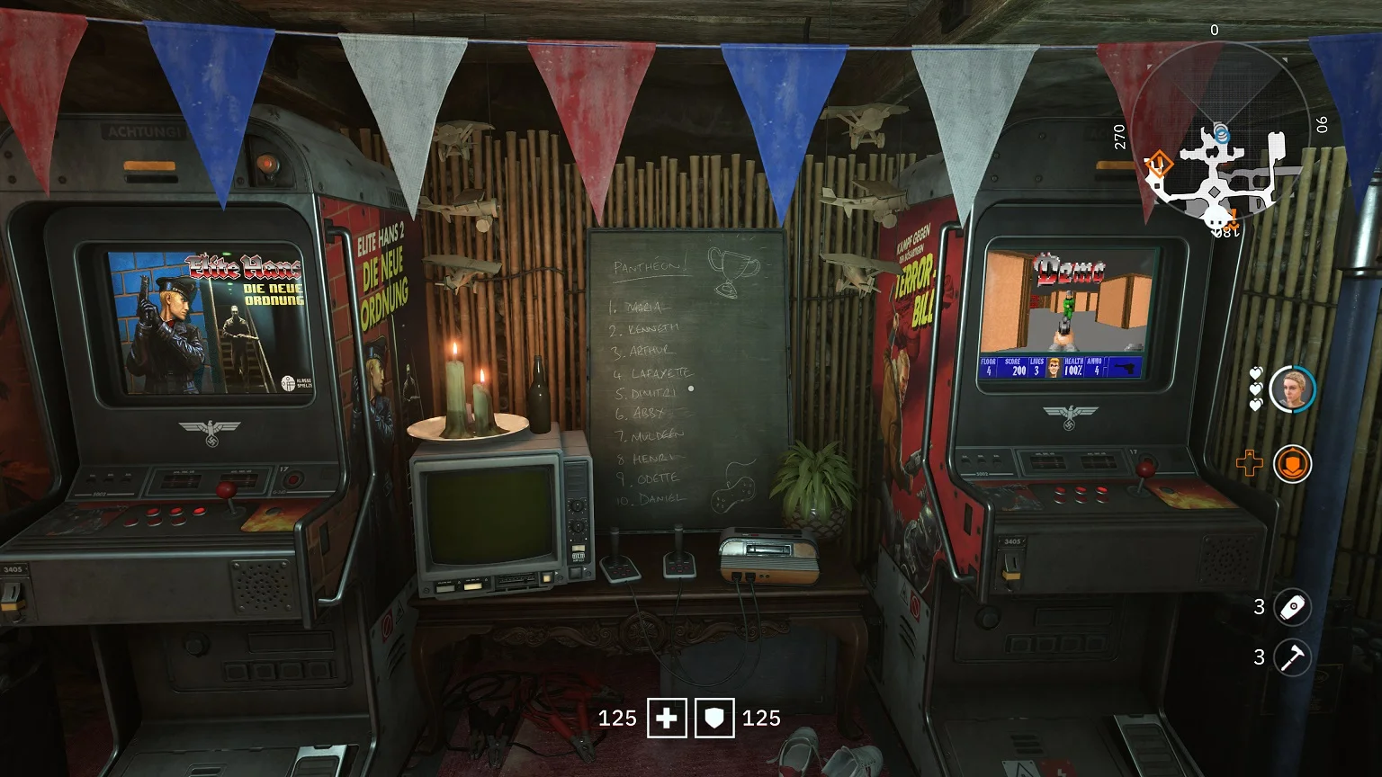 В лагере сопротивления, конечно, есть автоматы с правильными играми