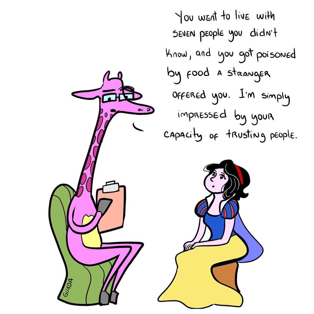 «Вы спасли Китай ради признания отца?»: художница отправила принцесс «Диснея» к психотерапевту - изображение 5 «Вы спасли Китай ради признания отца?»: художница отправила принцесс «Диснея» к психотерапевту - фото 5