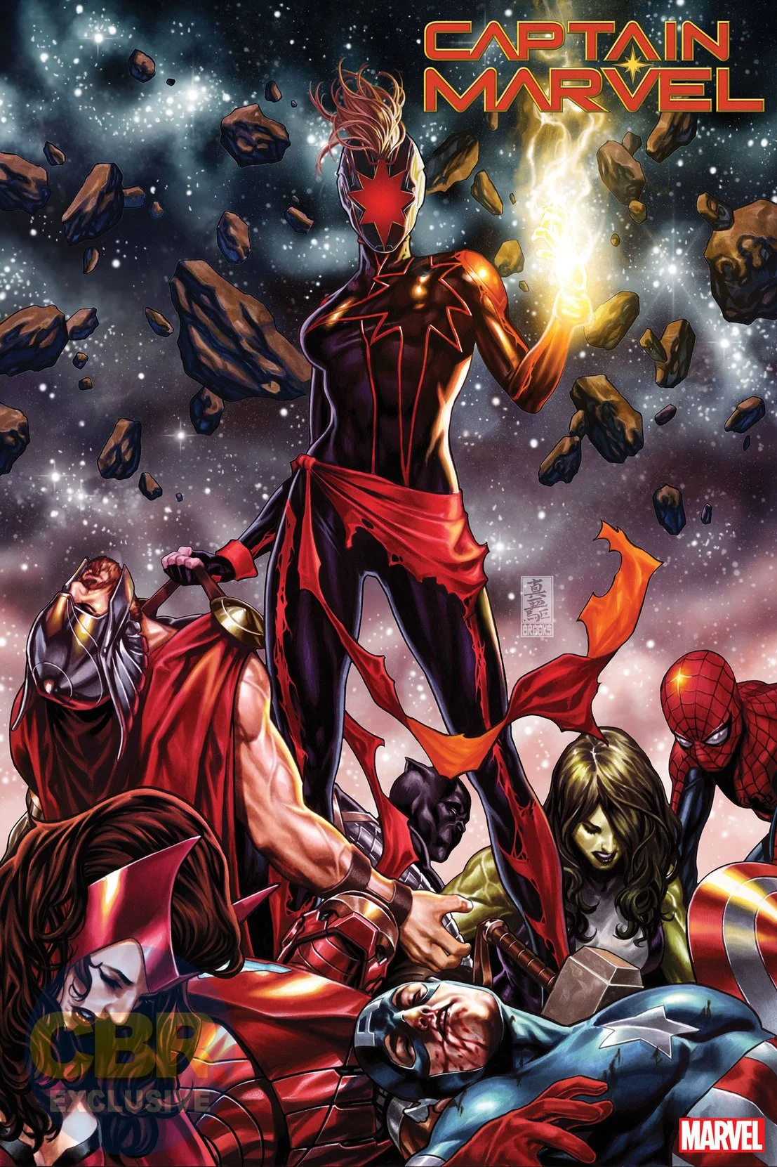 Облжка для Captain Marvel Vol 10 #12 от Марка Брукса