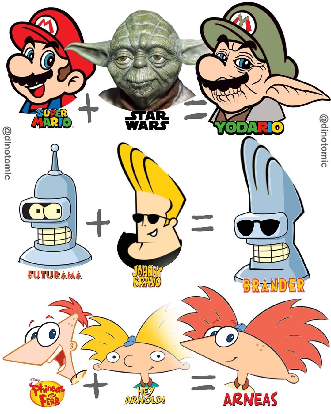 Бэтмен + Аанг, Шрек + Попай, Йода + Марио: художник объединяет различных персонажей на крутых артах - фото 10