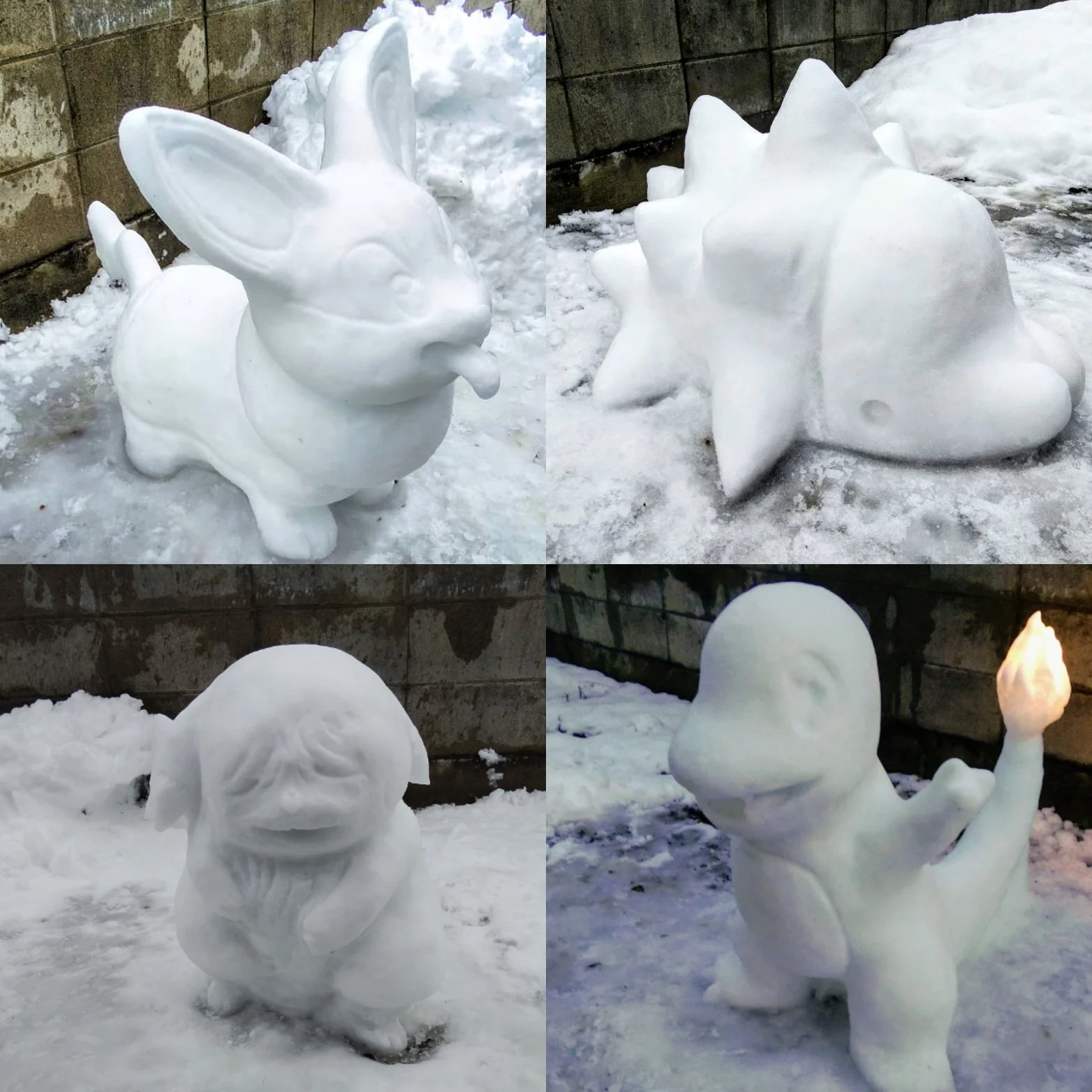 Японский художник делает скульптуры из снега. Есть Годзилла и R2-D2 - фото 10