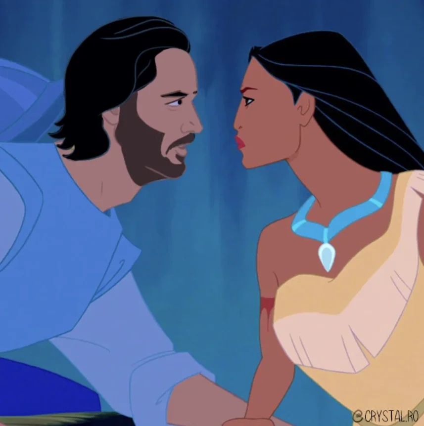 Киану Ривза нарисовали в образах Аладдина, Чудовища и других принцев из мультфильмов Disney  - фото 9