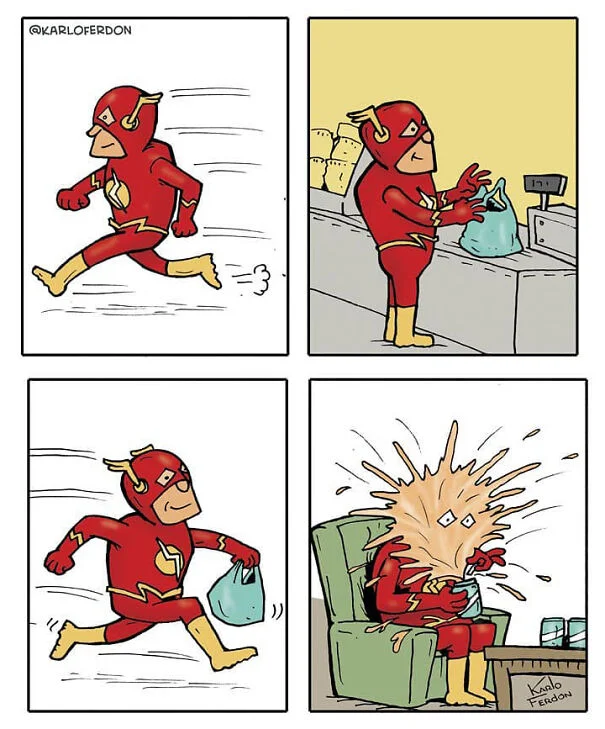 Что делают супергерои, когда не спасают мир? Галерея пародийных комиксов - фото 7