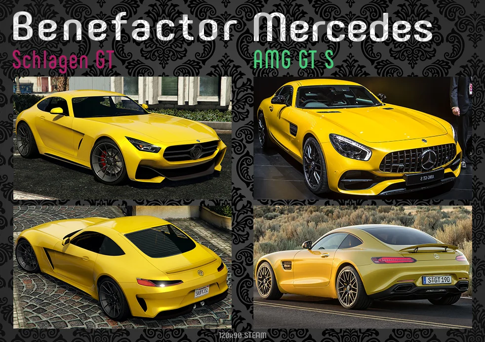 Виртуальный аналог [Mercedes-AMG GT](https://ru.motor1.com/news/279503/obnovlennyj-mercedes-amg-gt-poluchil-detali-ot-gonochnykh-mashin/) даже сделан в том же цвете!