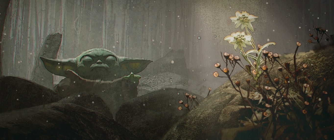 Грогу пытается применять Силу