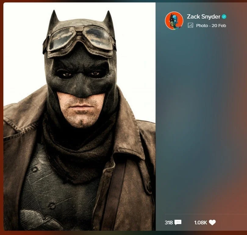Зак Снайдер опубликовал новое фото Бэтмена из кошмара Темного рыцаря - фото 1