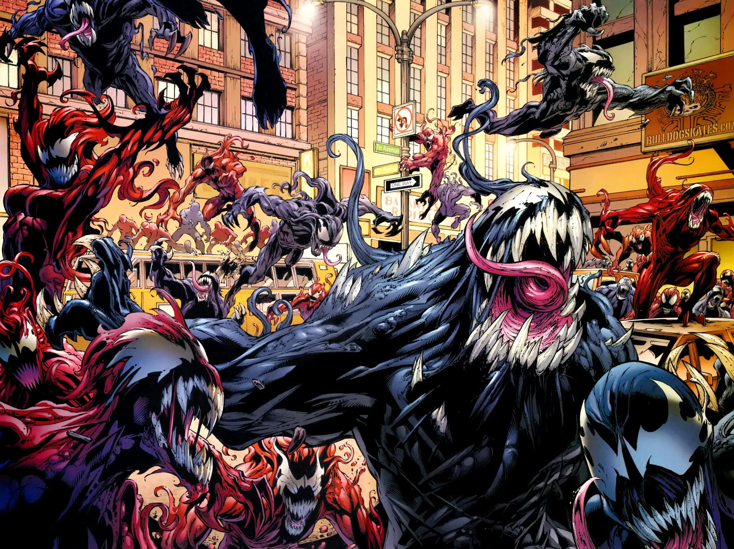 Август для фанатов Marvel начинается с новым глобальным событием под названием Absolute Carnage. Кровожадный серийный убийца начинает охоту на всех, кто когда-либо взаимодействовал с симбиотами. На его пути будут все — от Человека-паука и Мстителей до Эдди Брока и некоторых суперзлодеев. Ниже — галерея потенциальных жертв Карнажа.
