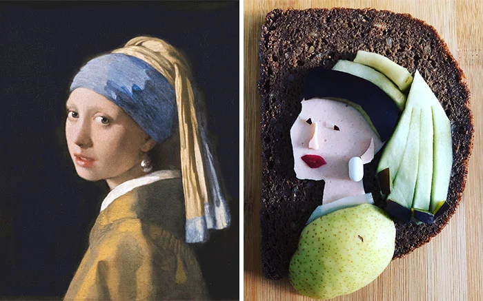 Галерея: 15 известных картин, которые воссоздали на бутербродах - фото 9