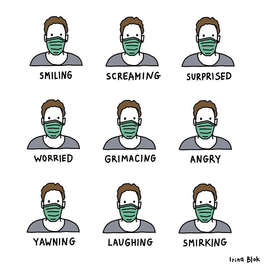 Эмоции:

улыбка, крик, удивление, беспокойство, гримасы, злость, зевота, смех, ухмылка