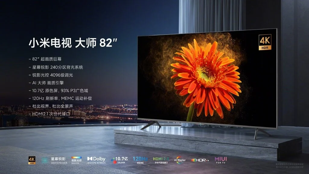 8К-телевизор Xiaomi Mi TV Master Series 82 Ultra с частотой 120 Гц подходит для новых консолей - фото 1