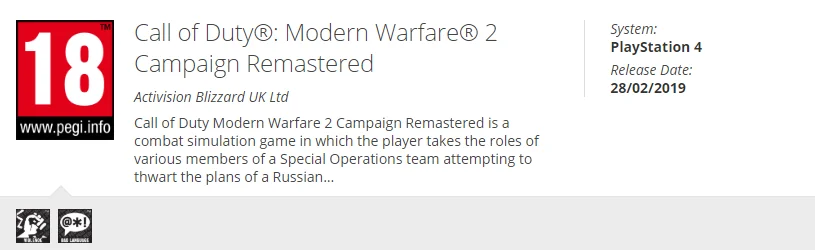 Activision выпустит ремастер Modern Warfare 2? У игры появился рейтинг - фото 2