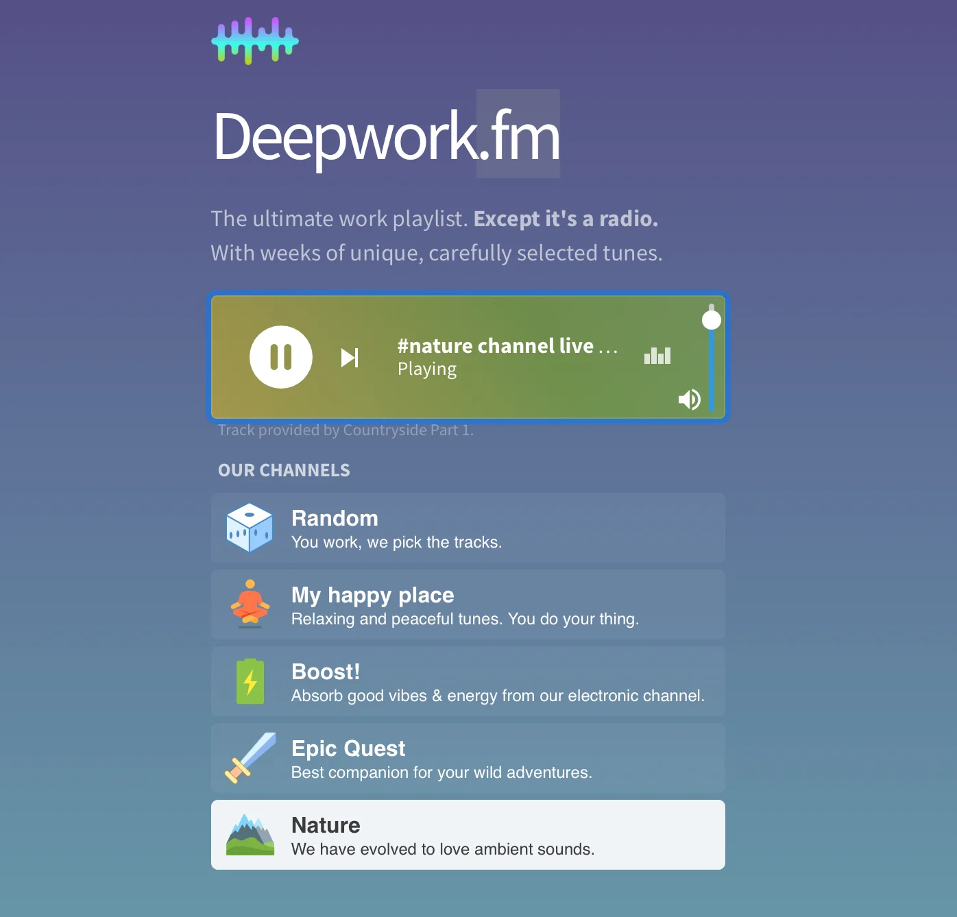 Бесплатная музыка для работы и приключений: знакомимся с сервисом deepwork.fm - фото 1
