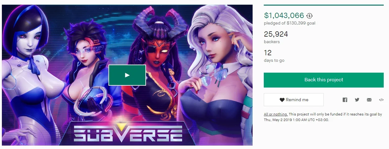Игра Subverse от SFM-порностудии собрала на Kickstarter больше 2 млн долларов [обновлено] - фото 2