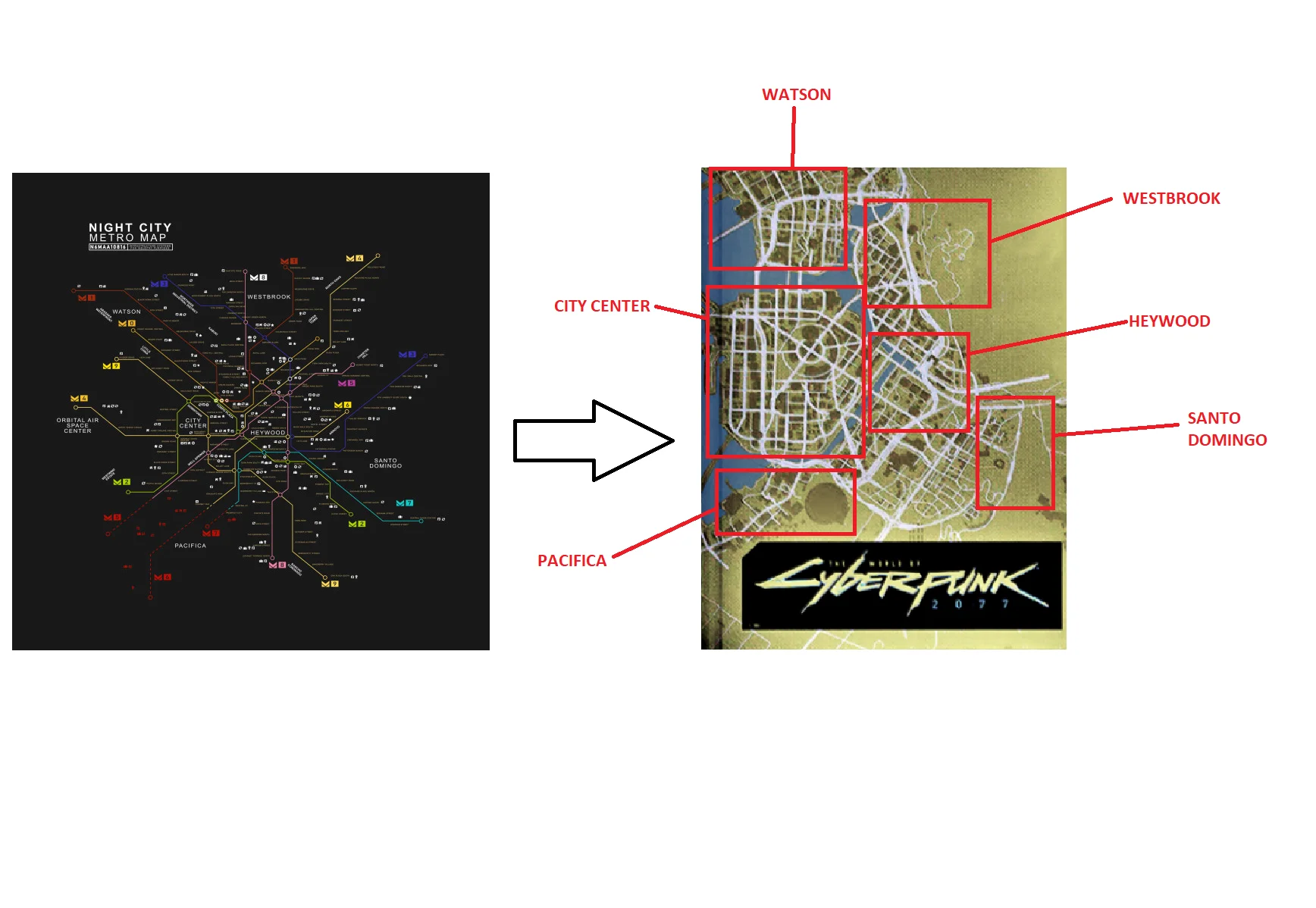 В сети появилась карта игрового мира Cyberpunk 2077 - фото 2