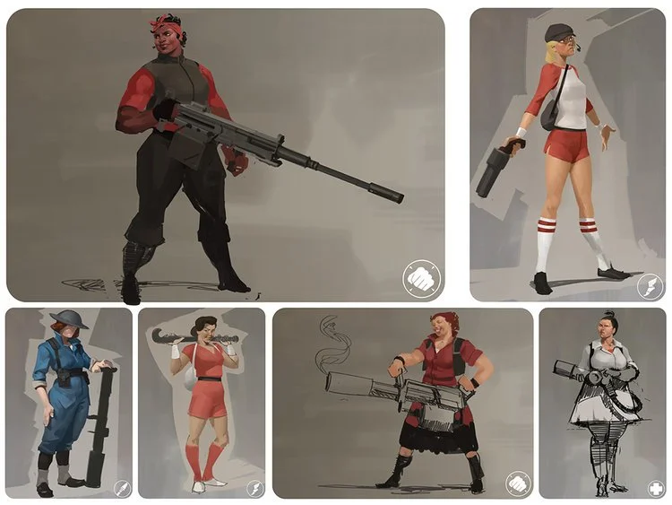 В Сети появились концепты неанонсированной фэнтези-игры от Valve и женских версий персонажей TF 2 - фото 29