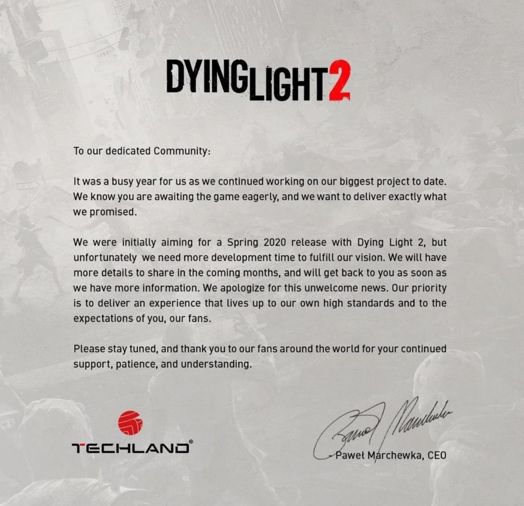 Еще одни. Авторы Dying Light 2 перенесли релиз игры - фото 1