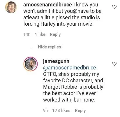 Джеймс Ганн ответил хейтерам Харли Квинн и назвал Марго Робби лучшей актрисой, с которой работал - фото 1