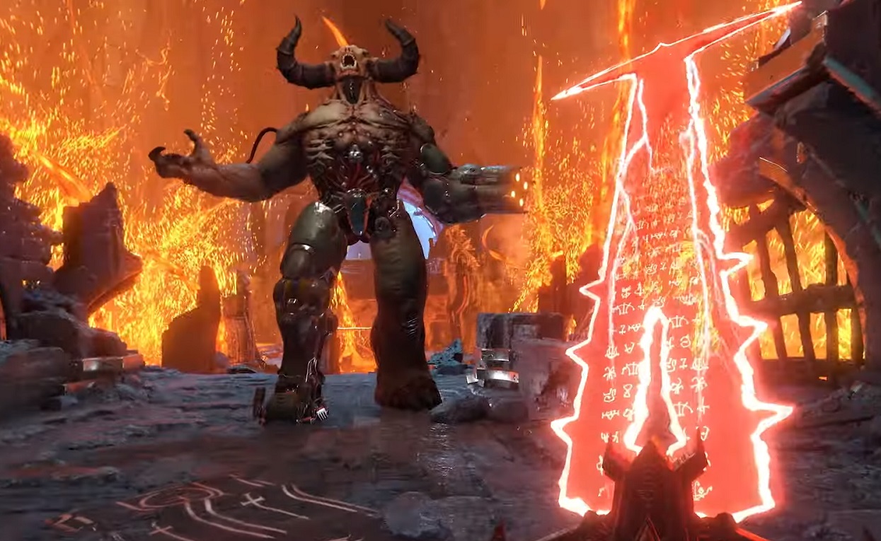 Новый дум 2024. Doom Eternal горнило. Кибер демон дум Этернал.