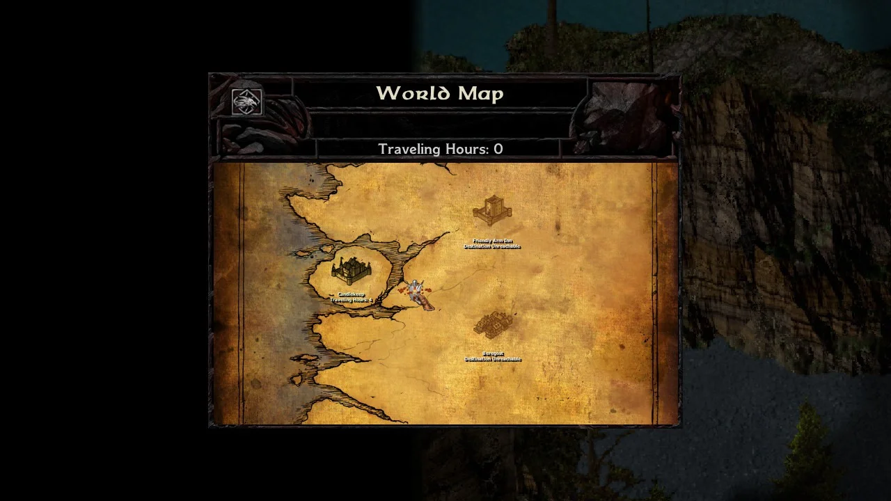 Это скриншот карты мира из первой Baldurʼs Gate. Сможете разобрать написанное? Со шрифтом в диалогах ситуация лучше, но тем не менее!