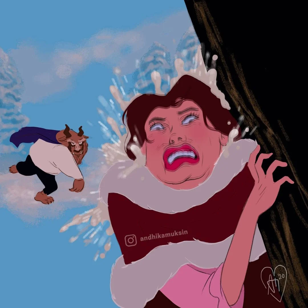Злые и нетрезвые: честные арты о том, как принцессы Disney отмечают Новый год - фото 5