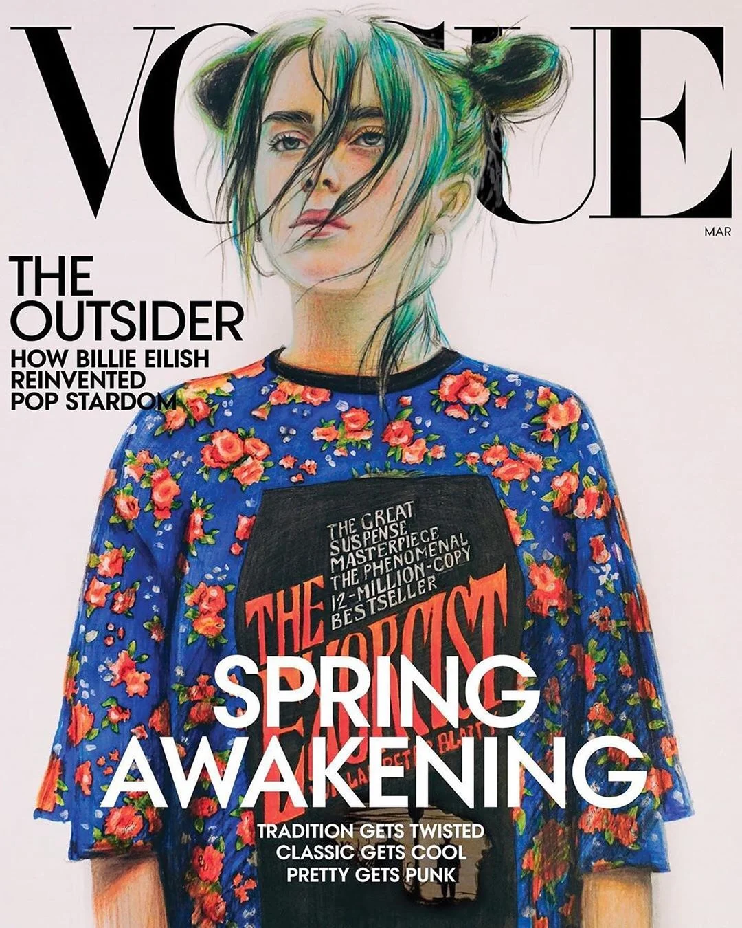 Российская школьница нарисовала Билли Айлиш для американского журнала Vogue - фото 1