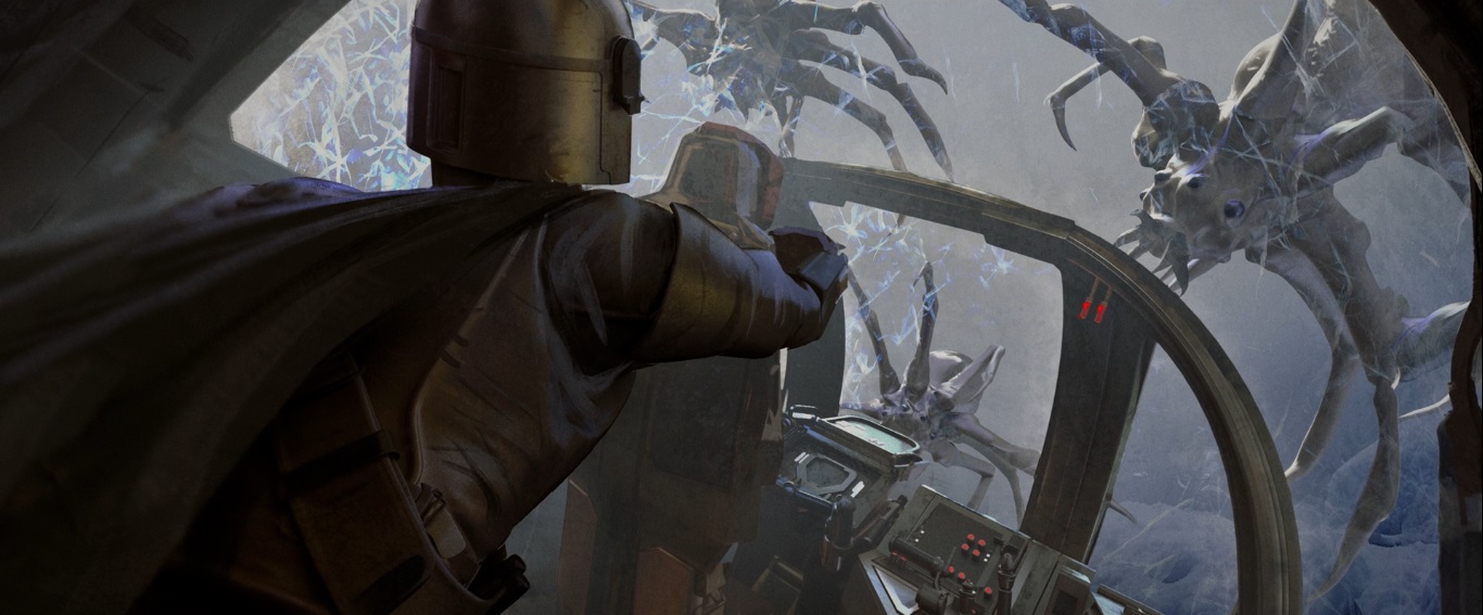 Пауки атакуют кабину Лезвия бритвы