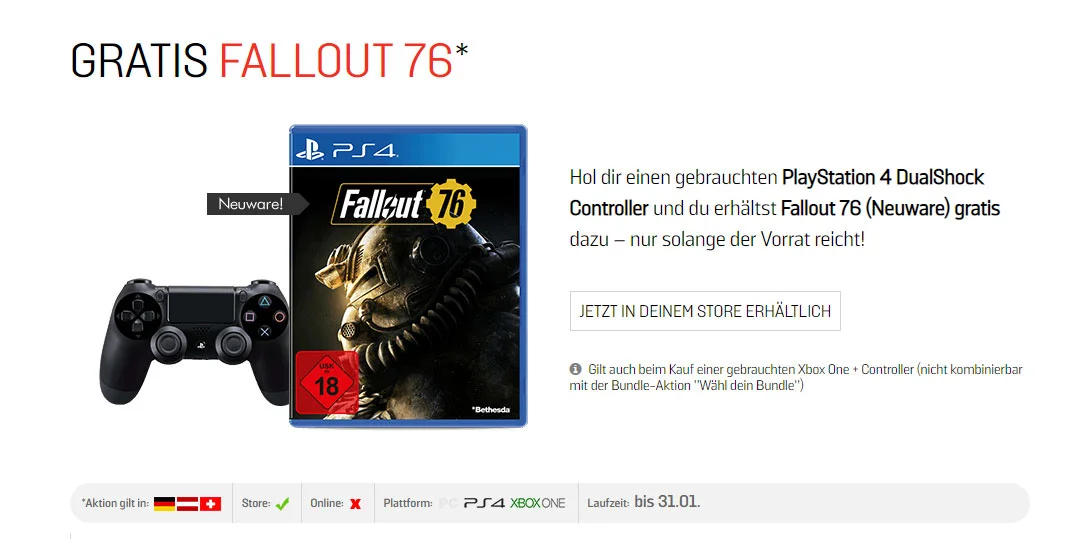 Отчаяние во плоти: в магазинах Европы копии Fallout 76 уже отдают в подарок к подержанным геймпадам - фото 2