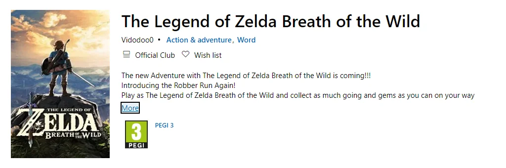В  Microsoft Store вышла The Legend of Zelda: Breath of the Wild. Но не от Nintendo - фото 1
