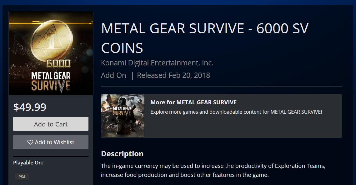 Игроки ненавидят Metal Gear Survive, а тут еще и микротранзакции за $50 появились - фото 1