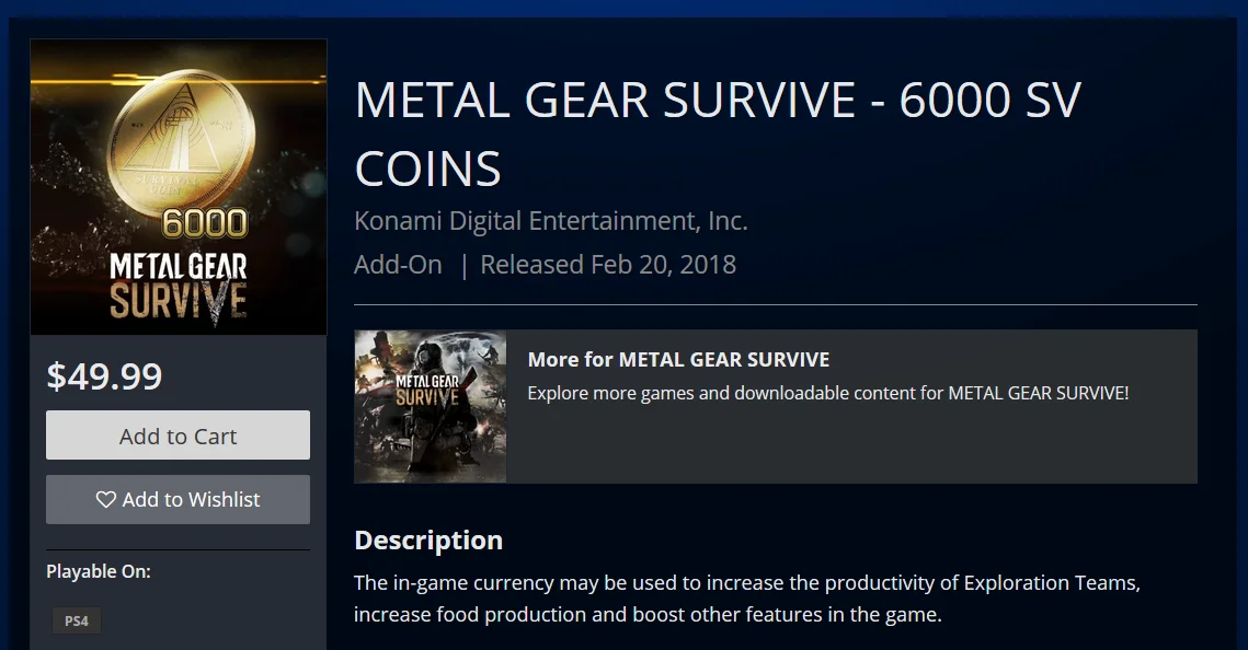 Игроки ненавидят Metal Gear Survive, а тут еще и микротранзакции за $50 появились - фото 1