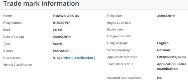 Ark OS, а не Hongmeng: Huawei зарегистрировала новое название своей операционной системы - фото 2