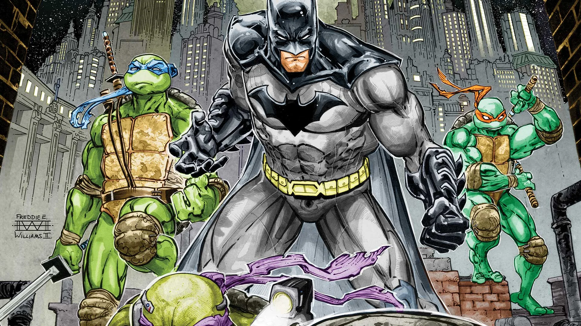18 апреля закончился уже третий кроссовер Черепашек-ниндзя с Бэтменом, в котором Темный рыцарь отправился на помощь мутантам в Нью-Йорк. Мы решили вспомнить историю их встреч и рассказать о том, стоят ли вообще внимания эти комиксы.