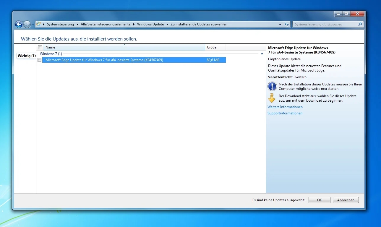 Microsoft обновила Windows 7 и добавила в ОС новый браузер Edge - изображение 1 Microsoft обновила Windows 7 и добавила в ОС новый браузер Edge - фото 1