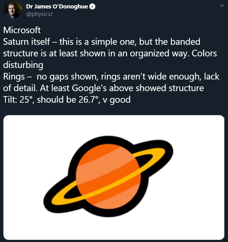 Эмодзи Сатурна нарисованы с ошибками. Вопрос изучил ученый-планетолог - фото 4