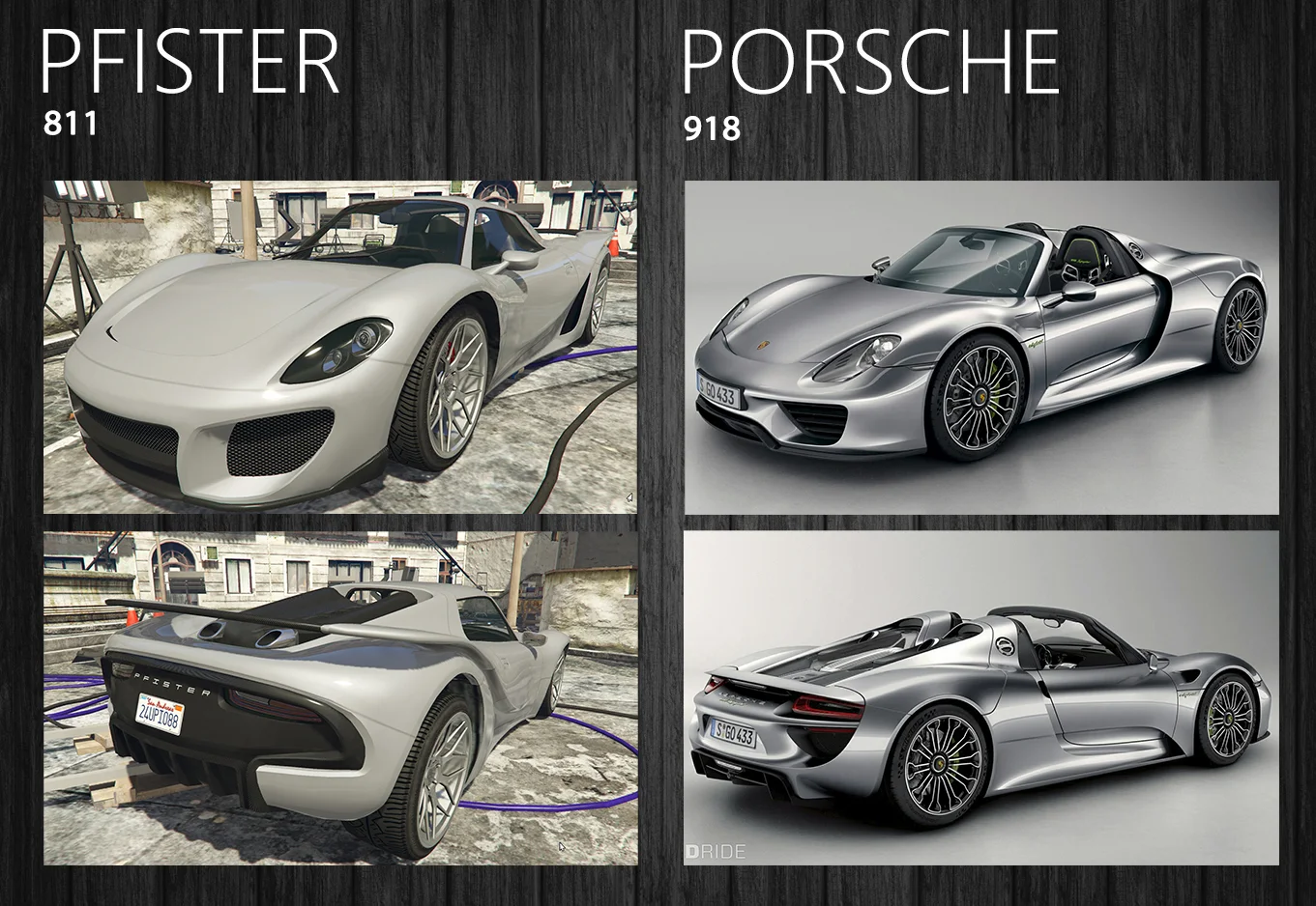 Своего упоминания в GTA заслуживают и машины Porsche. Например, гибридный суперкар 918 Spyder…