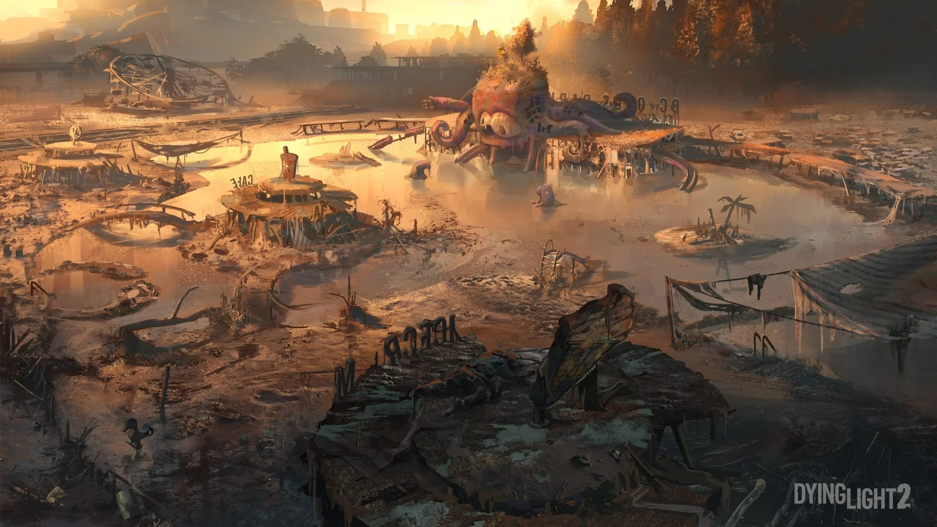 Разработчики Dying Light 2 показали новую локацию — разрушенный парк аттракционов - фото 2