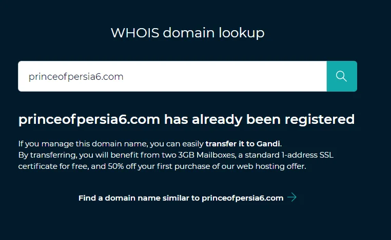 В сети зарегистрировали домен Prince of Persia 6. Возможно, это фейк - фото 1