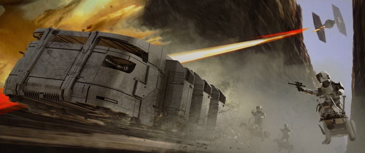 Атака имперских штурмовиков и спидеров 