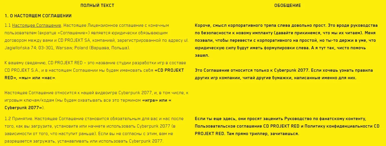 У Cyberpunk 2077 появилось лицензионное соглашение на «пацанском» русском языке - фото 1