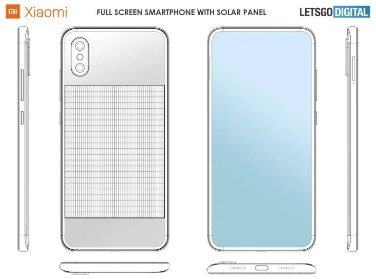 Xiaomi запатентовала смартфон с солнечной батареей и с подэкранной фронтальной камерой - фото 1