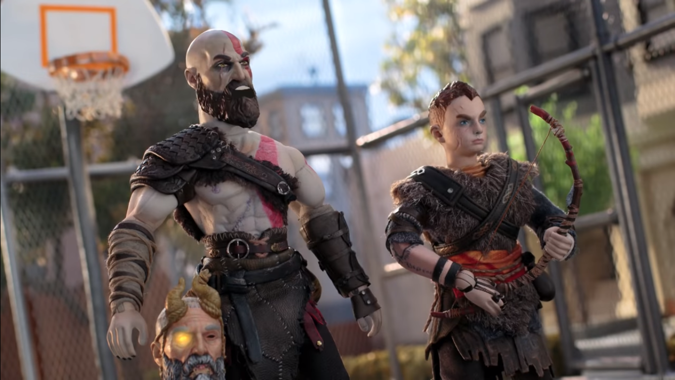 Кратос не умеет играть в баскетбол в рекламе God of War для Adult Swim. В стиле «Робоцыпа»! - фото 1