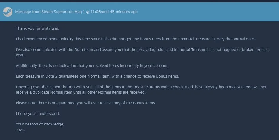 «Мы не даем никаких гарантий»: Valve отреагировала на претензии игроков к новому сундуку в Dota 2 - фото 2
