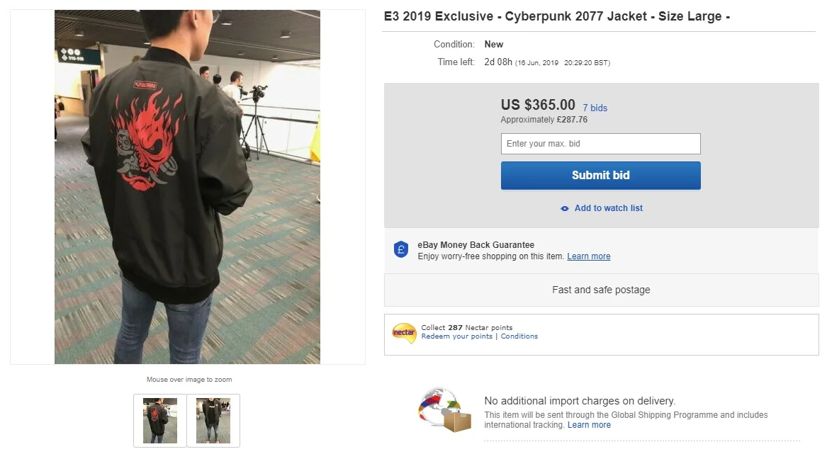 На eBay куртка по Cyberpunk 2077 продается за 29 тысяч рублей. Разработчики просят не покупать ее - фото 2