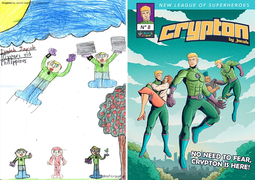 Художник сделал комиксы с героями, которых придумали дети. Есть Супердоктор и Человек-баран - фото 9