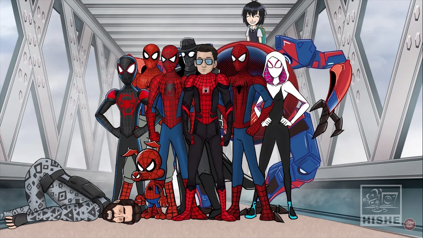 Настоящий Spider-Verse в забавном ролике HISHE о концовке «Человека-паука: Вдали от дома» - фото 1