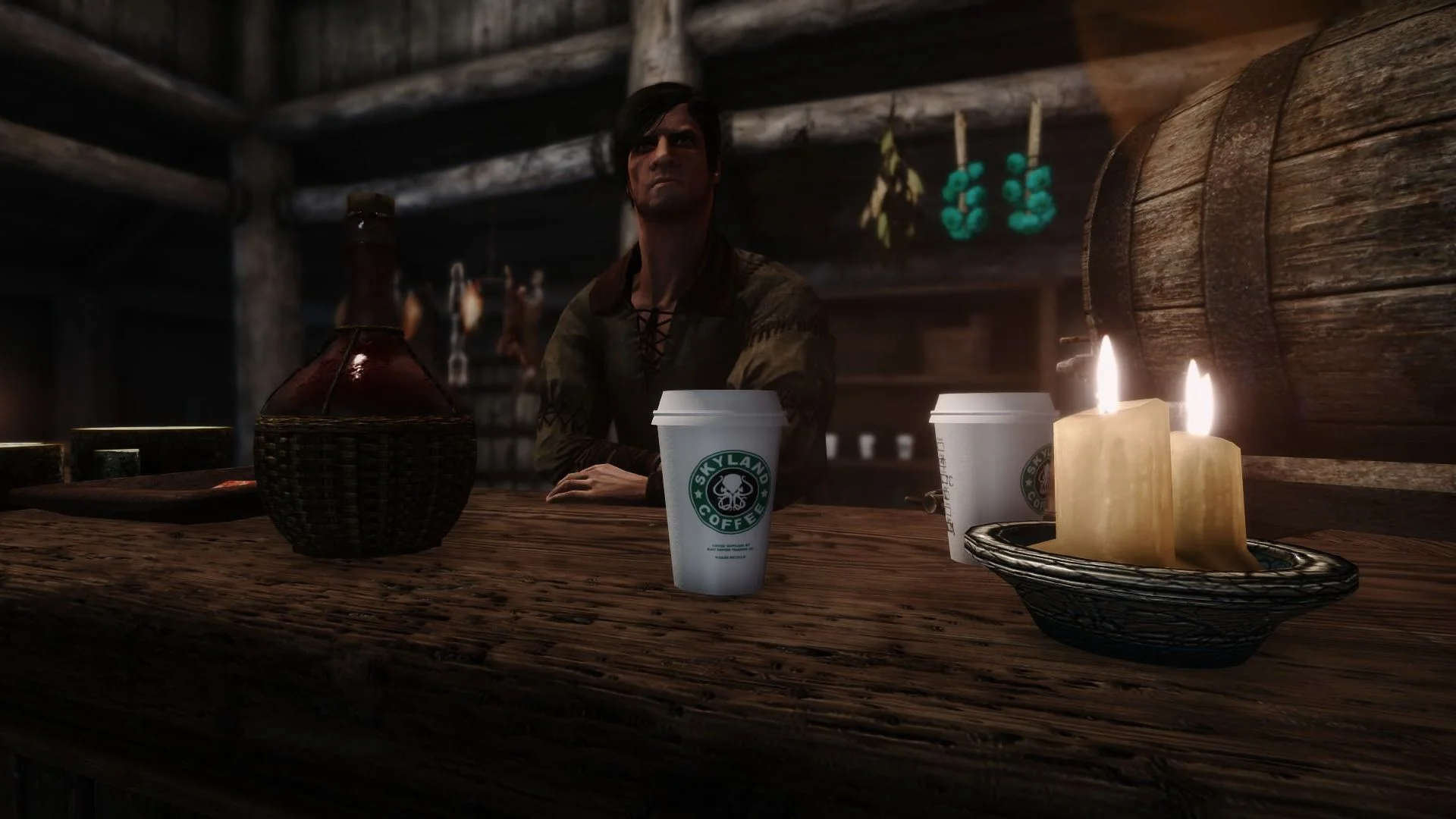 После «Игры престолов» публика стала требовать мода для Skyrim с кофейным стаканчиком. А вот и он! - фото 1