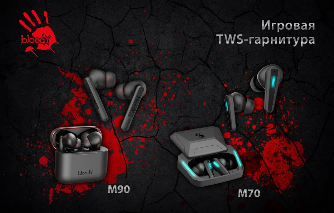 Bloody представила в России игровые TWS-наушники M70 и M90 - фото 1